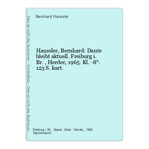 Hanssler bernhard dante - bernhard:,